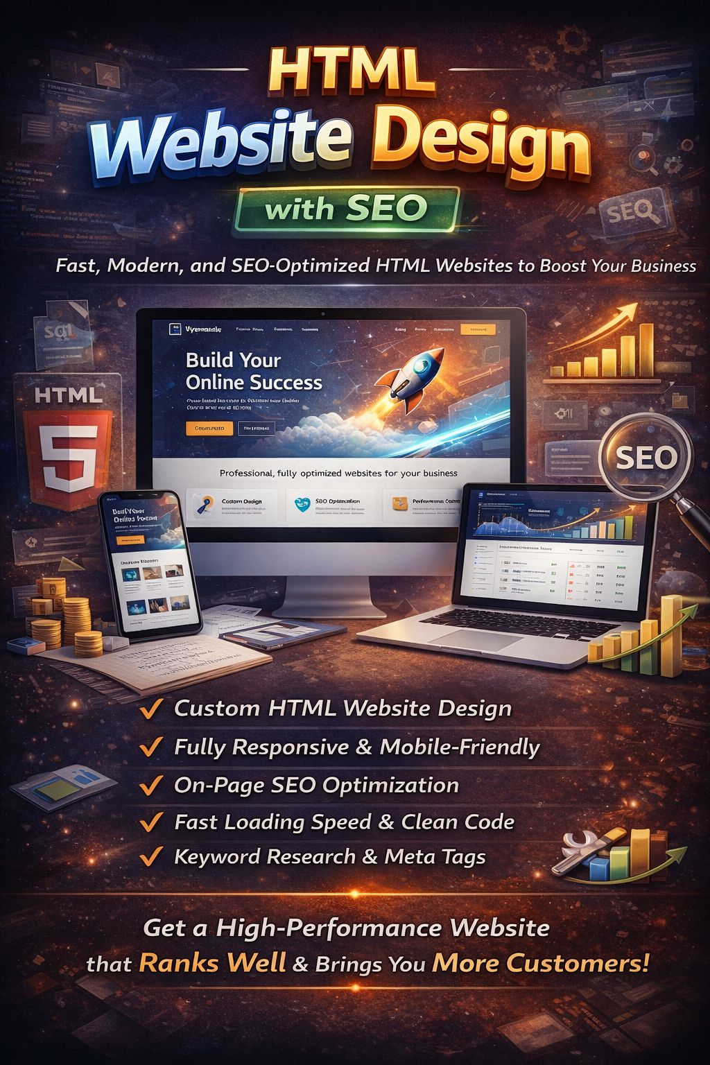 HTML Website Design with SEO
